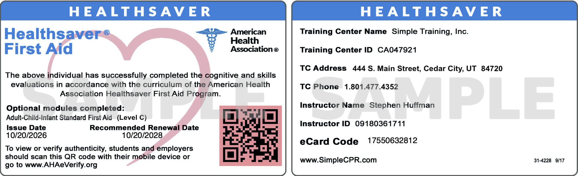 Sample Cards
